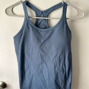Source Unknown Slate Blue Ribbed Tank Top
